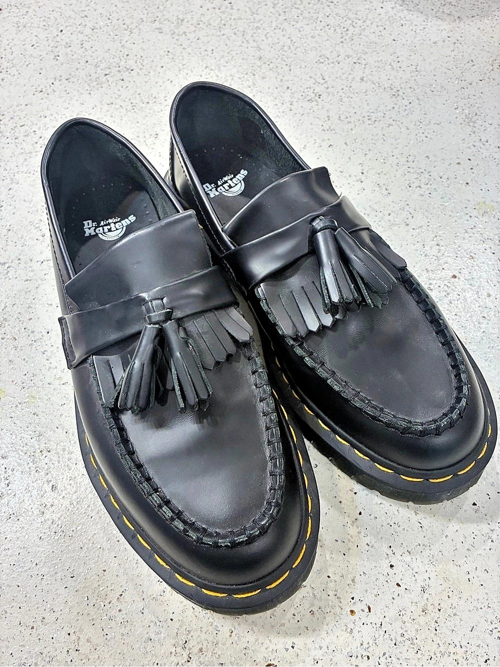 Dr. Martens Adrian Bex Smooth Leather Tassel Loafers Black US 8 Men NWOT